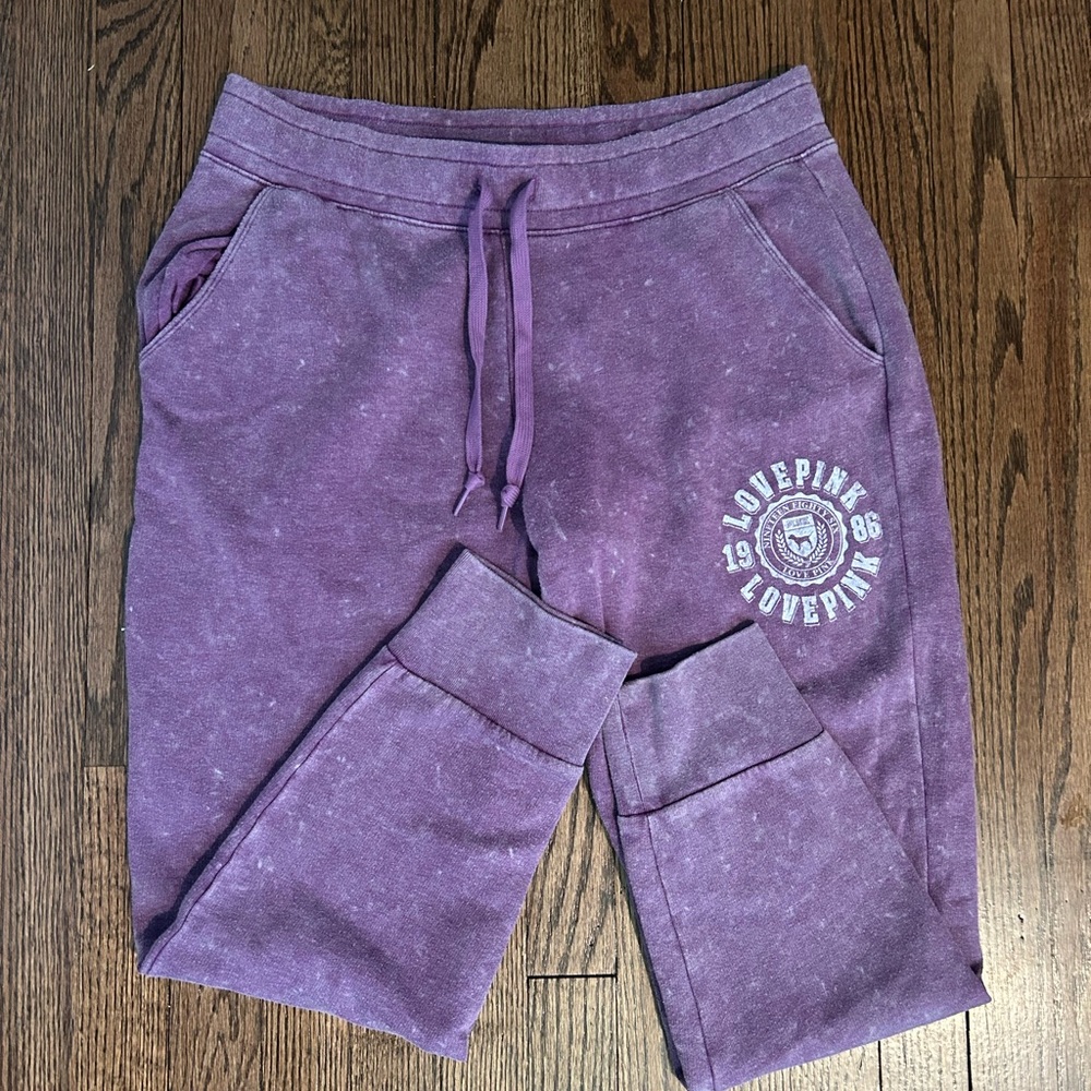 PINK Victoria's Secret Purple Tie-Dye Jogger Sweatpants